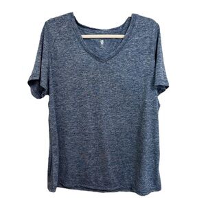 Ideology activewear Heathered Blue Short Sleeve v neck top size 2X